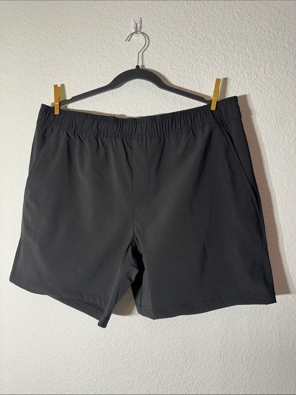 Men's Black Athletic Shorts with Elastic Waistband